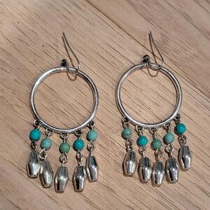 Silver and Turquoise Dangle Earrings